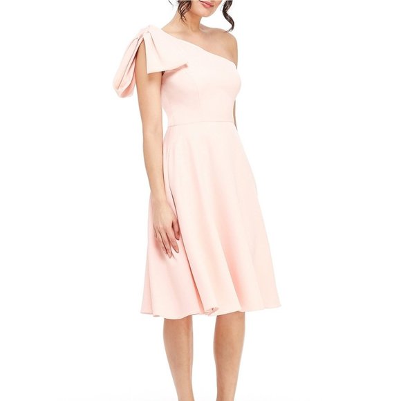 Gal Meets Glam Dresses & Skirts - Gal Meets Glam Yvonne One Shoulder Bow Pink Dress